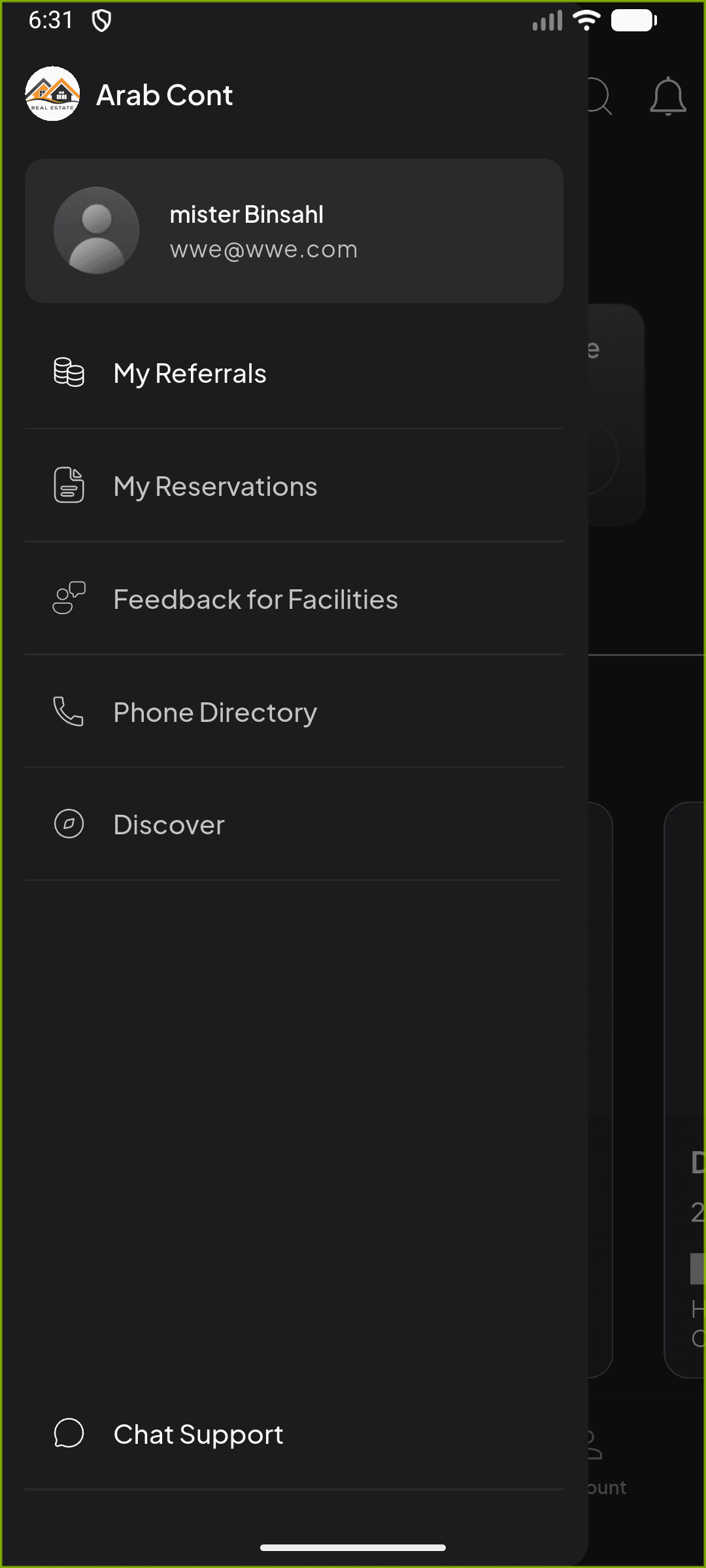 Owner navigation drawer